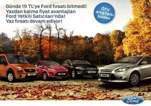 Günde 19 TL ye Ford